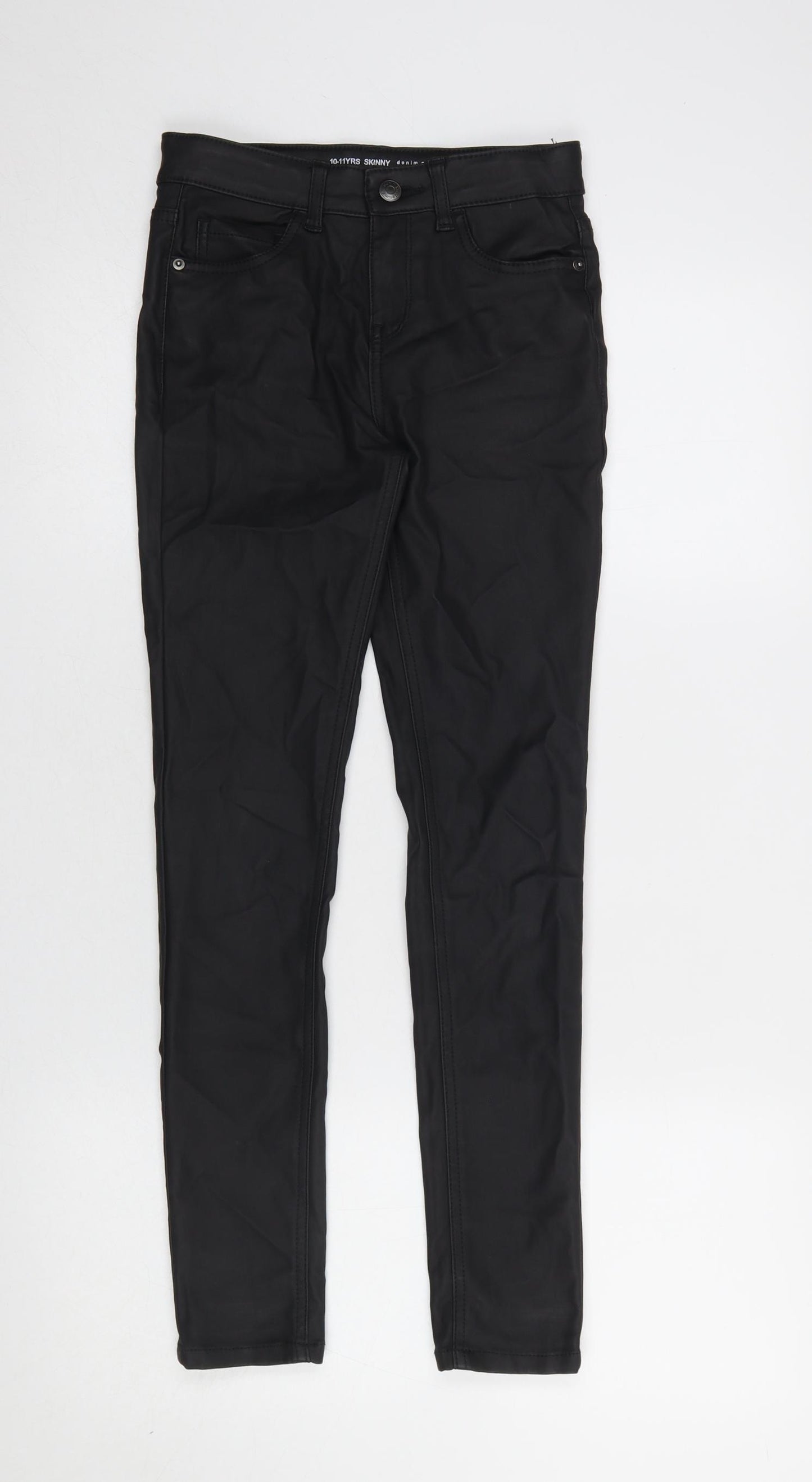 Denim Co. Girls Black Skinny Jeans 10-11 Years Stretch Viscose Blend