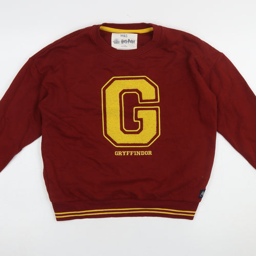 Marks and Spencer Girls Red Gryffindor Harry Potter Pullover Sweatshirt 11-12 Years