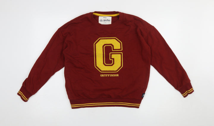 Marks and Spencer Girls Red Gryffindor Harry Potter Pullover Sweatshirt 11-12 Years