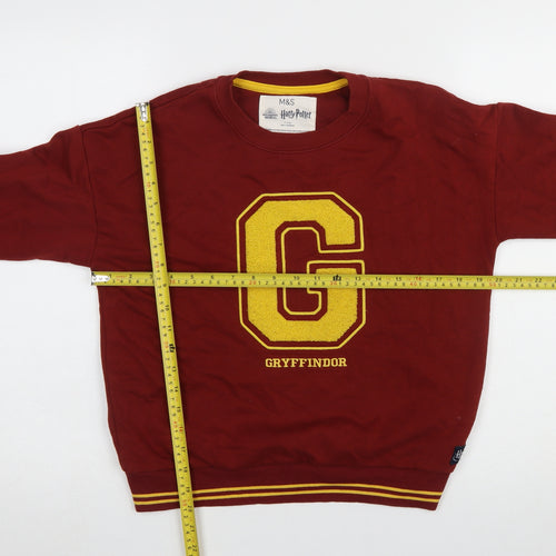 Marks and Spencer Girls Red Gryffindor Harry Potter Pullover Sweatshirt 11-12 Years