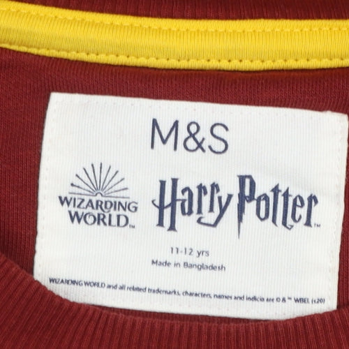 Marks and Spencer Girls Red Gryffindor Harry Potter Pullover Sweatshirt 11-12 Years