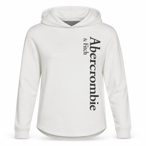 Abercrombie & Fitch Women's White XS Pullover Hoodie Cotton Long Sleeve