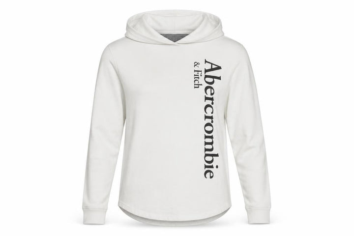 Abercrombie & Fitch Women's White XS Pullover Hoodie Cotton Long Sleeve