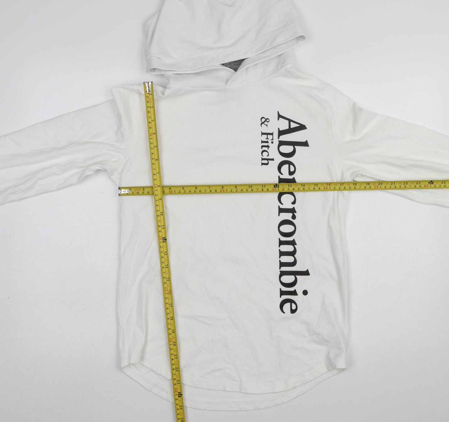 Abercrombie & Fitch Women's White XS Pullover Hoodie Cotton Long Sleeve