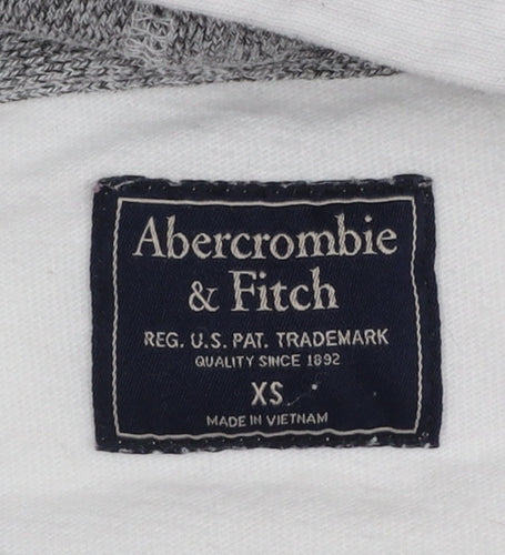 Abercrombie & Fitch Women's White XS Pullover Hoodie Cotton Long Sleeve