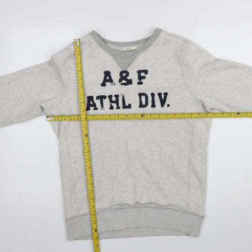 Abercrombie & Fitch Men's Grey Logo Pullover Sweatshirt Size M