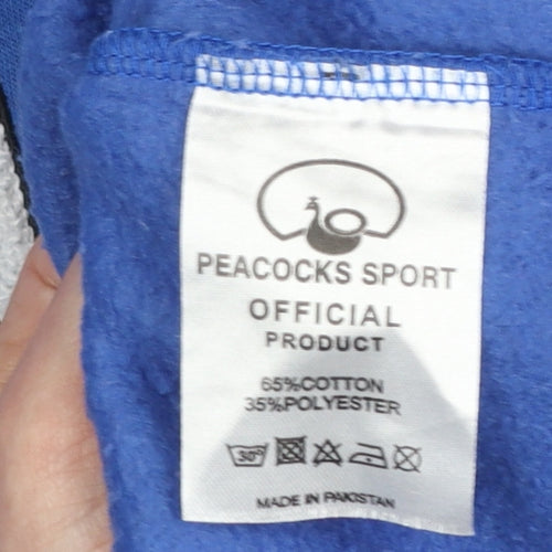 Peacocks Sport Blue Cotton Blend Women's Pullover Sweatshirt L