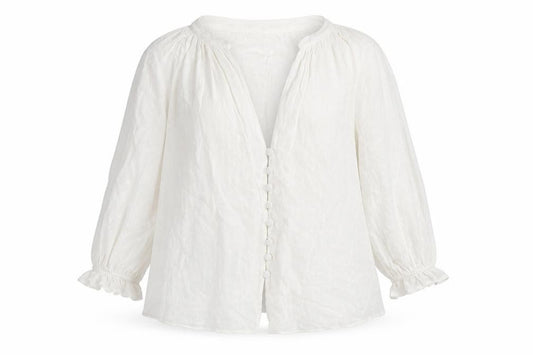 Front view of Zara Women White Polyester Chiffon Button Tunic Blouse, size 12
