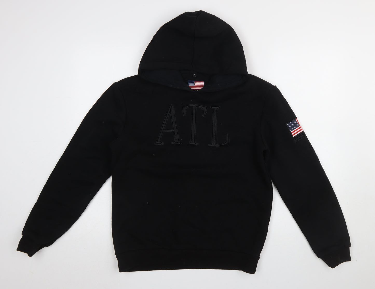 Above The Law Men's Black Pullover Hoodie Size S Embroidered USA Flag