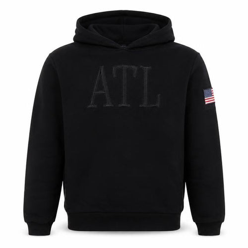 Above The Law Men's Black Pullover Hoodie Size S Embroidered USA Flag