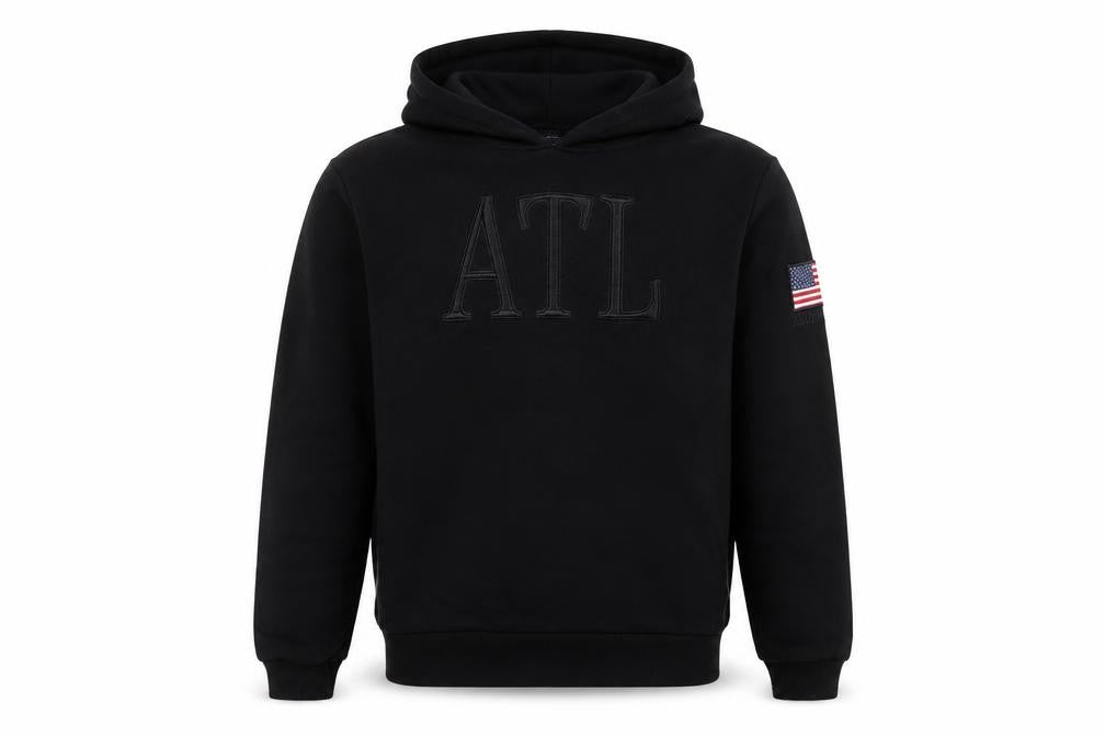 Above The Law Men's Black Pullover Hoodie Size S Embroidered USA Flag