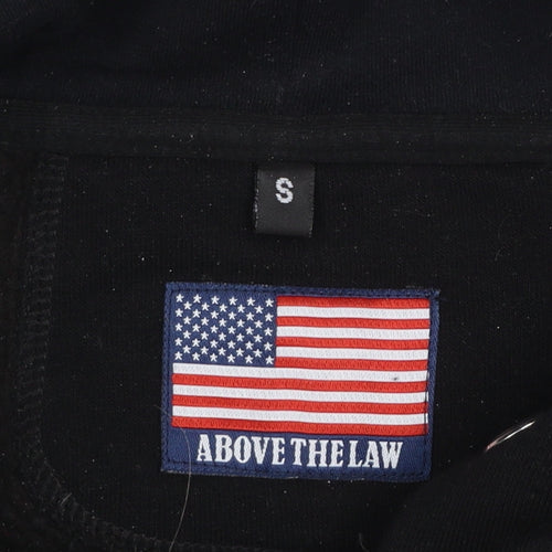 Above The Law Men's Black Pullover Hoodie Size S Embroidered USA Flag