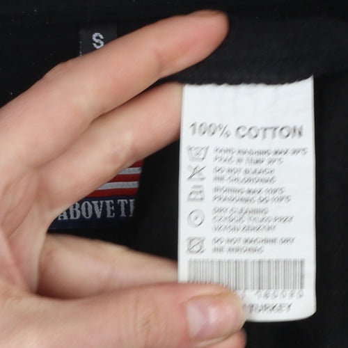 Above The Law Men's Black Pullover Hoodie Size S Embroidered USA Flag