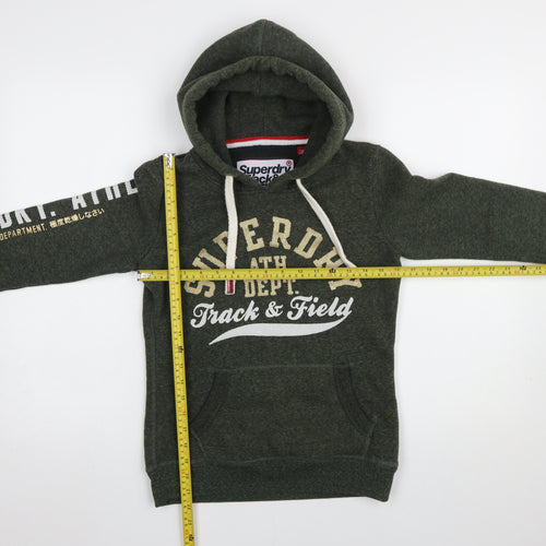 Superdry Women’s Green Pullover Hoodie UK 8 Track & Field Logo