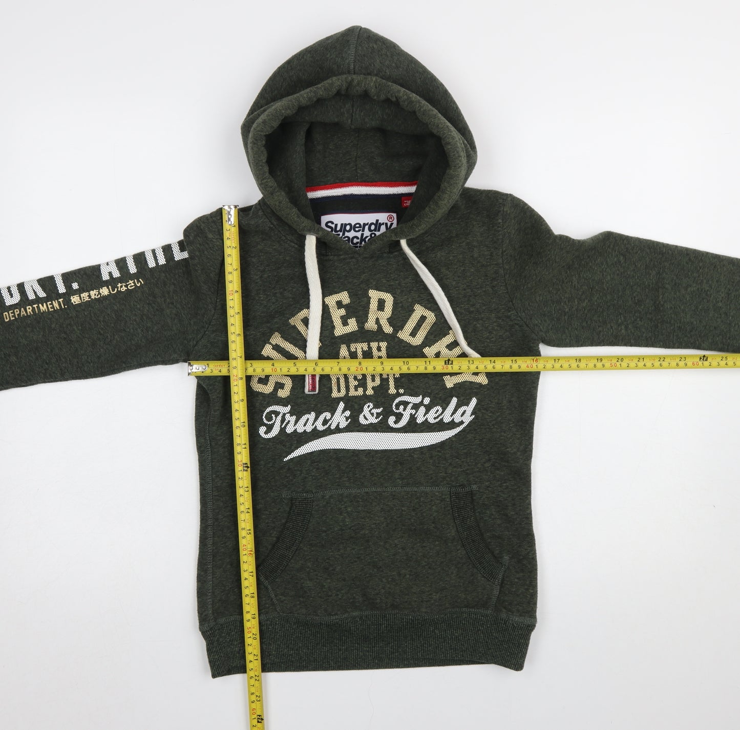 Superdry Women’s Green Pullover Hoodie UK 8 Track & Field Logo