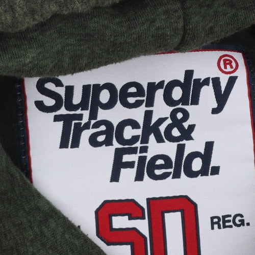 Superdry Women’s Green Pullover Hoodie UK 8 Track & Field Logo