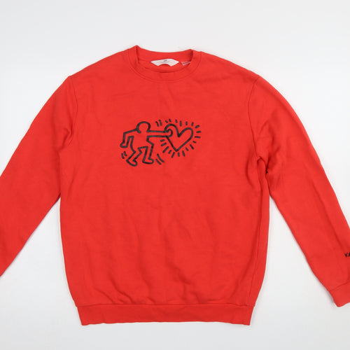 H&M Girls Red Keith Haring Graphic Cotton Sweatshirt 14-15 Years