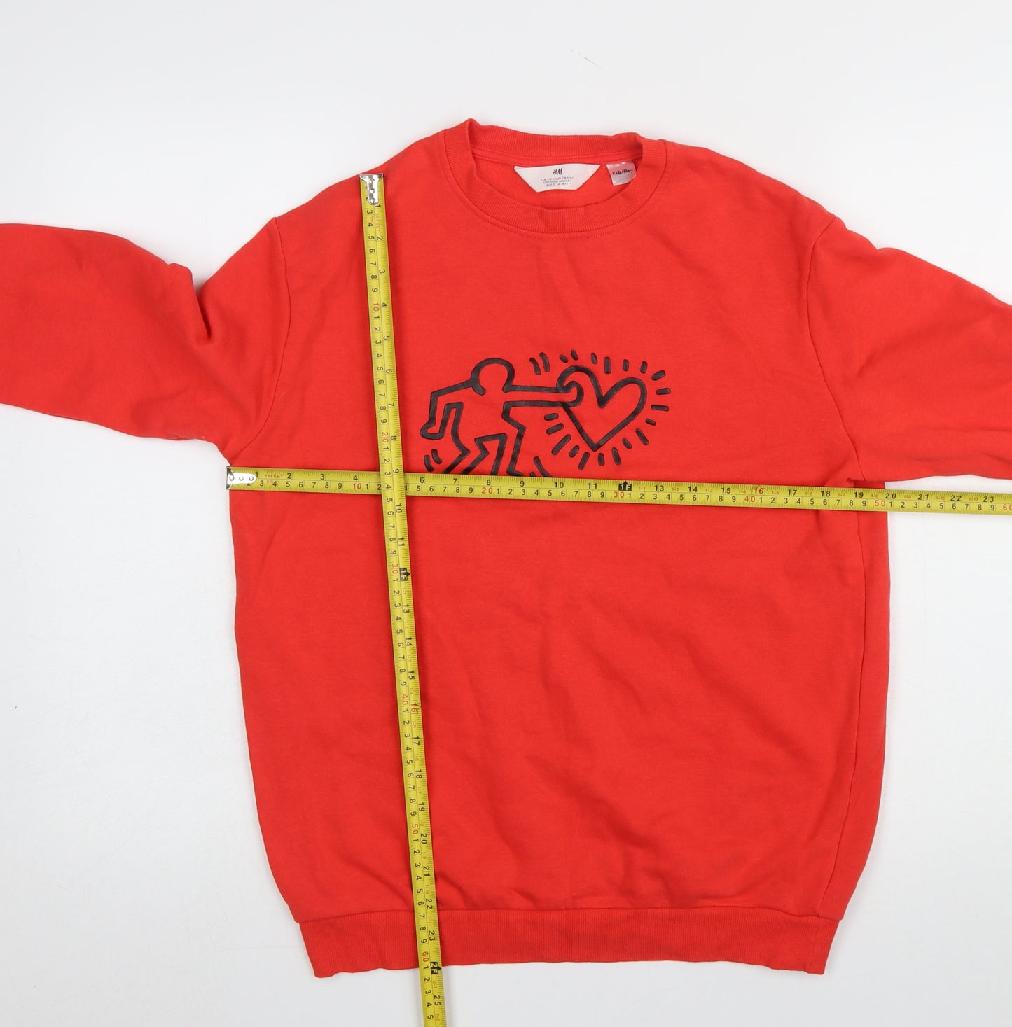 H&M Girls Red Keith Haring Graphic Cotton Sweatshirt 14-15 Years