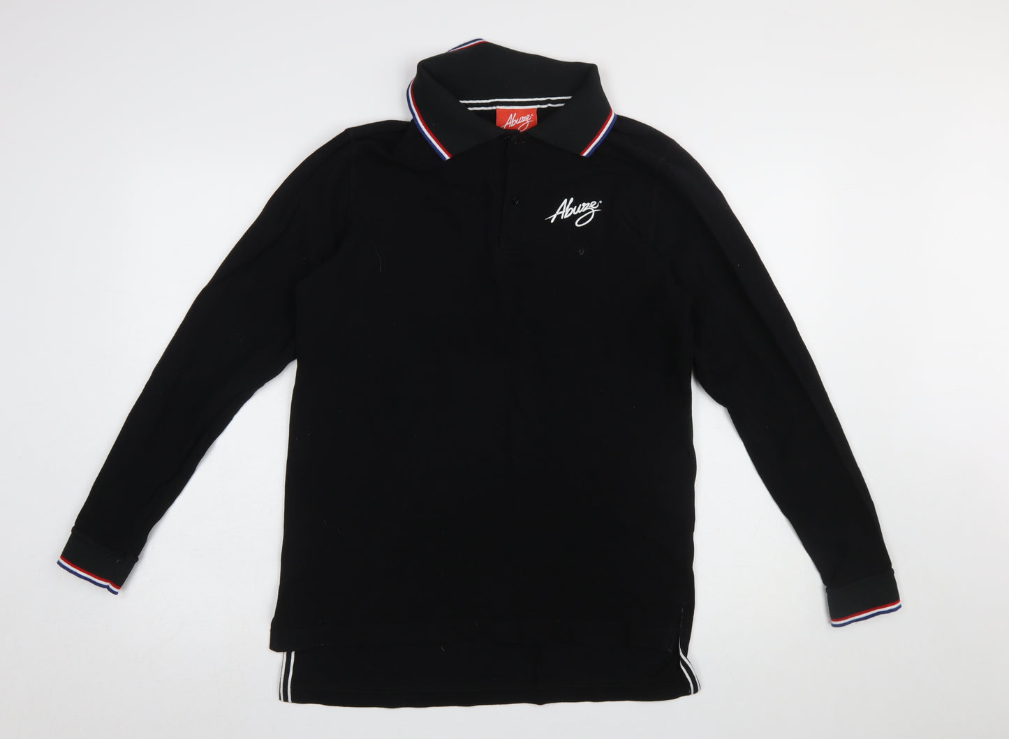 Abuze London Men's Black Long Sleeve Polo Shirt Size S