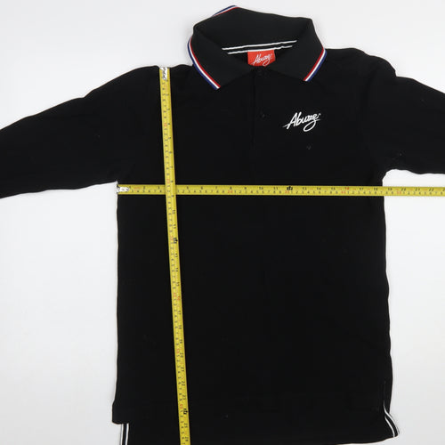Abuze London Men's Black Long Sleeve Polo Shirt Size S