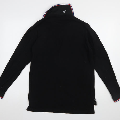Abuze London Men's Black Long Sleeve Polo Shirt Size S