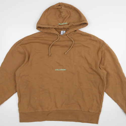 Collusion Women’s Brown Pullover Hoodie UK 8 Cotton Casual Sweatshirt