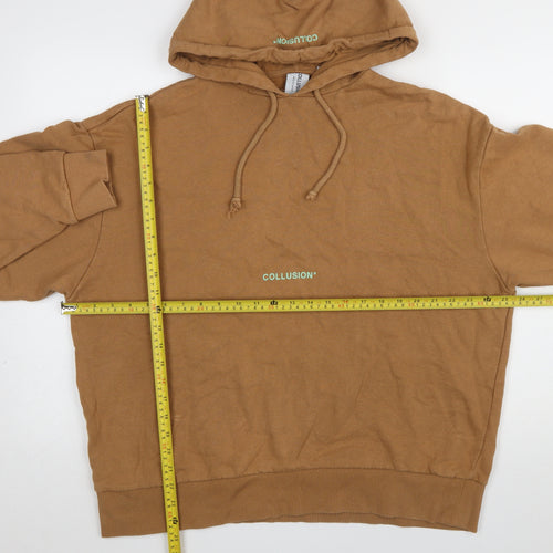 Collusion Women’s Brown Pullover Hoodie UK 8 Cotton Casual Sweatshirt