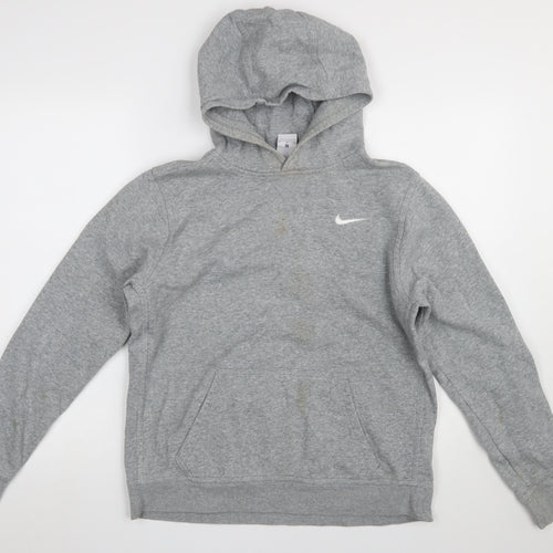Nike Boys Grey Pullover Hoodie XL 13-15 Years Cotton Fleece Sweatshirt