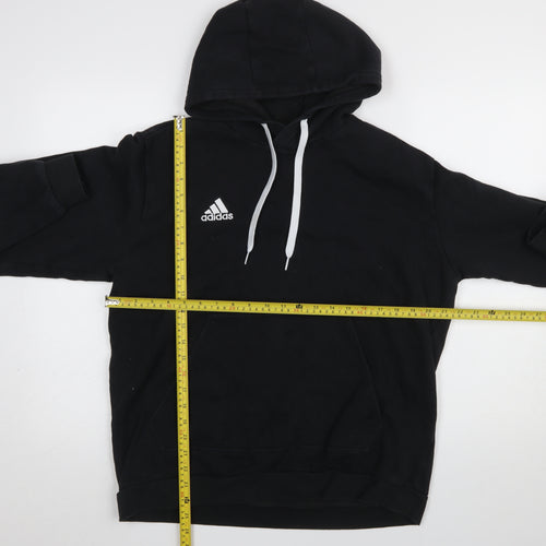 Adidas Men's Black Pullover Hoodie L Fleece Logo Sportswear