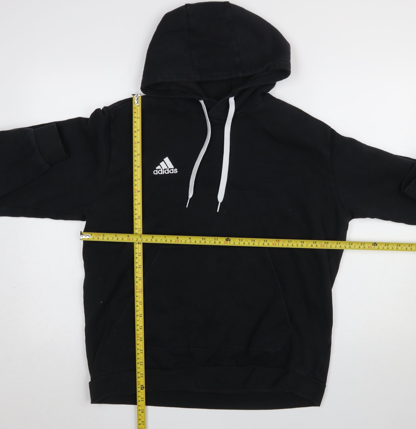 Adidas Men's Black Pullover Hoodie L Fleece Logo Sportswear