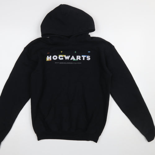 Harry Potter Boys Black Hogwarts Pullover Hoodie XL Cotton Blend
