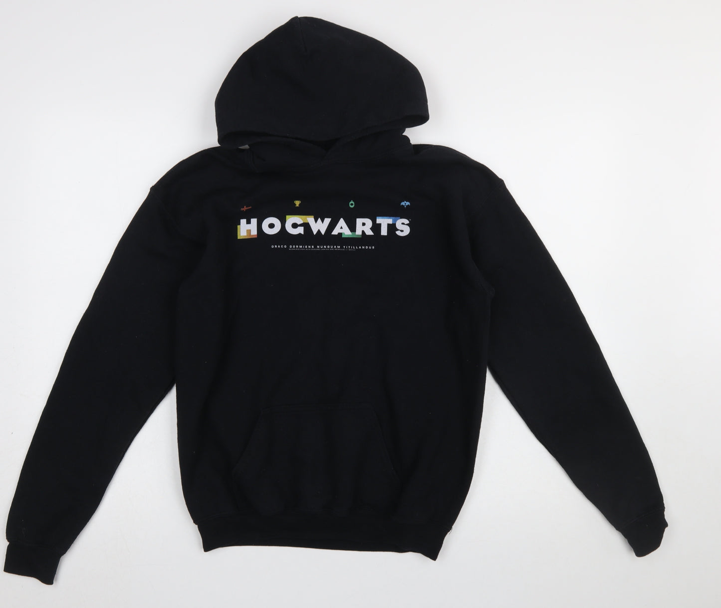 Harry Potter Boys Black Hogwarts Pullover Hoodie XL Cotton Blend