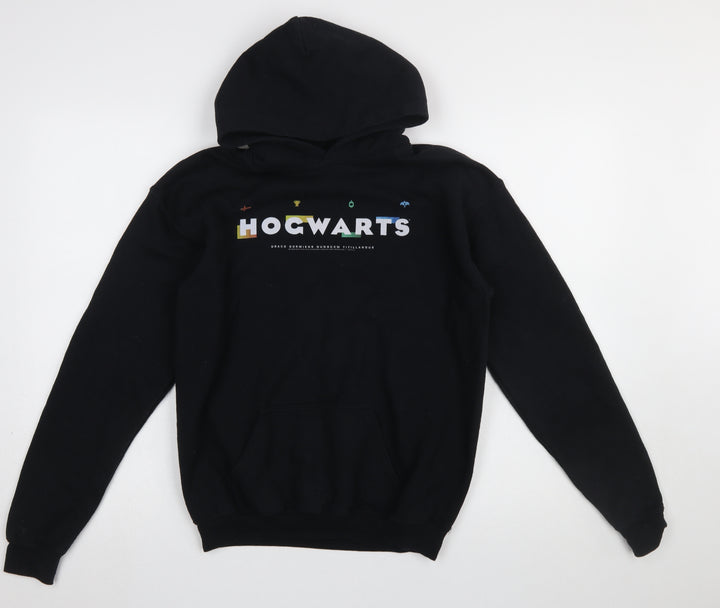 Harry Potter Boys Black Hogwarts Pullover Hoodie XL Cotton Blend