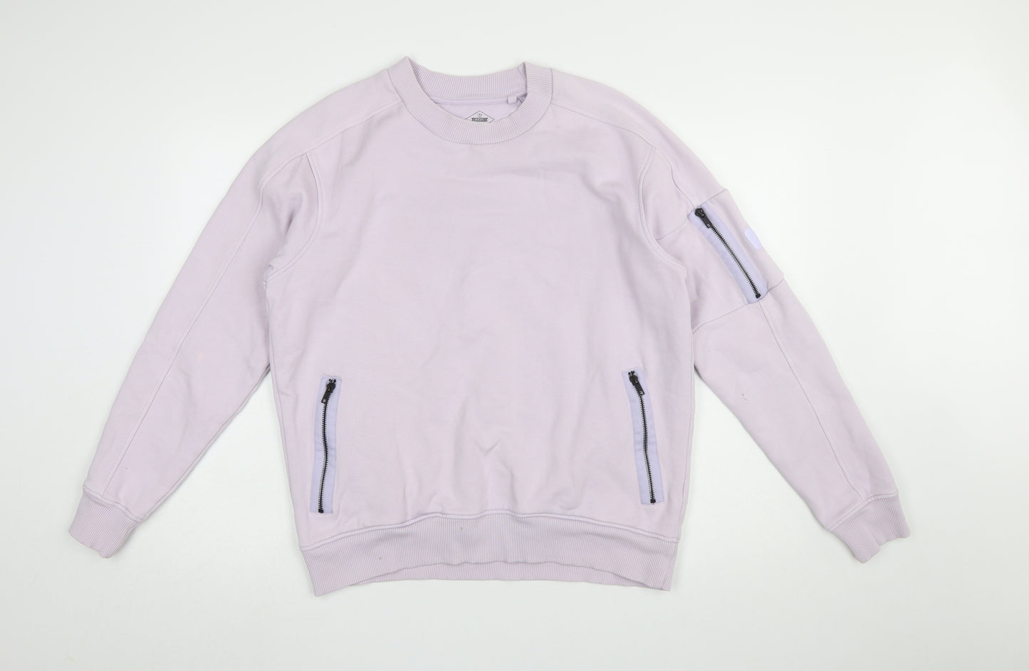 Next Men’s Purple Crew Neck Zip Pocket Sweatshirt Size M