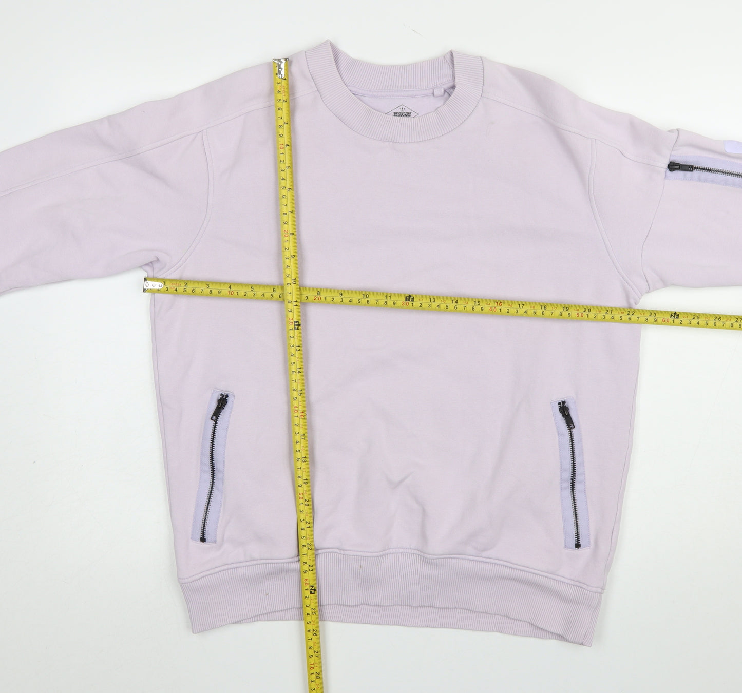 Next Men’s Purple Crew Neck Zip Pocket Sweatshirt Size M