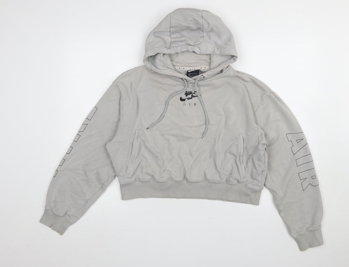 Nike Air Women's Grey Pullover Hoodie Small Relaxed Fit Logo