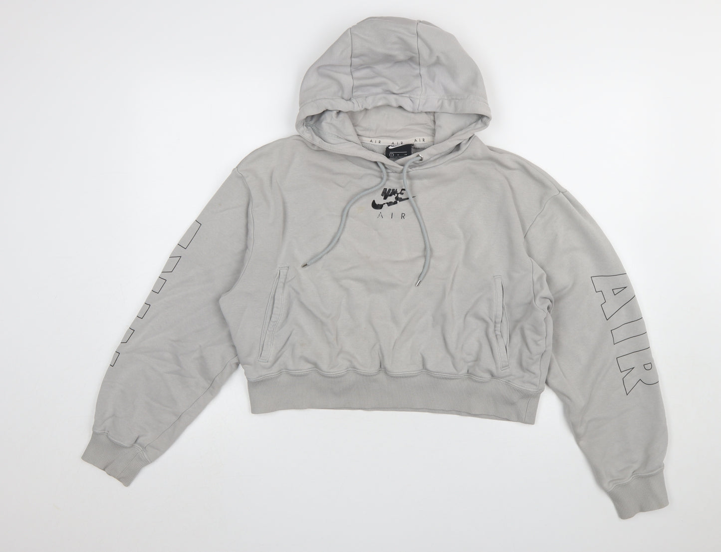 Nike Air Women's Grey Pullover Hoodie Small Relaxed Fit Logo