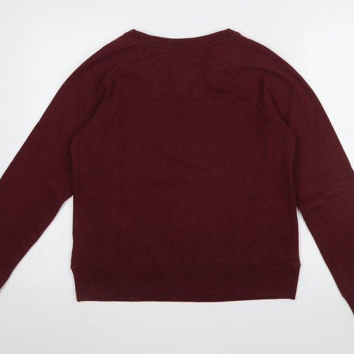 Abercrombie & Fitch Women's Burgundy Pullover Sweatshirt M Logo Cotton Blend