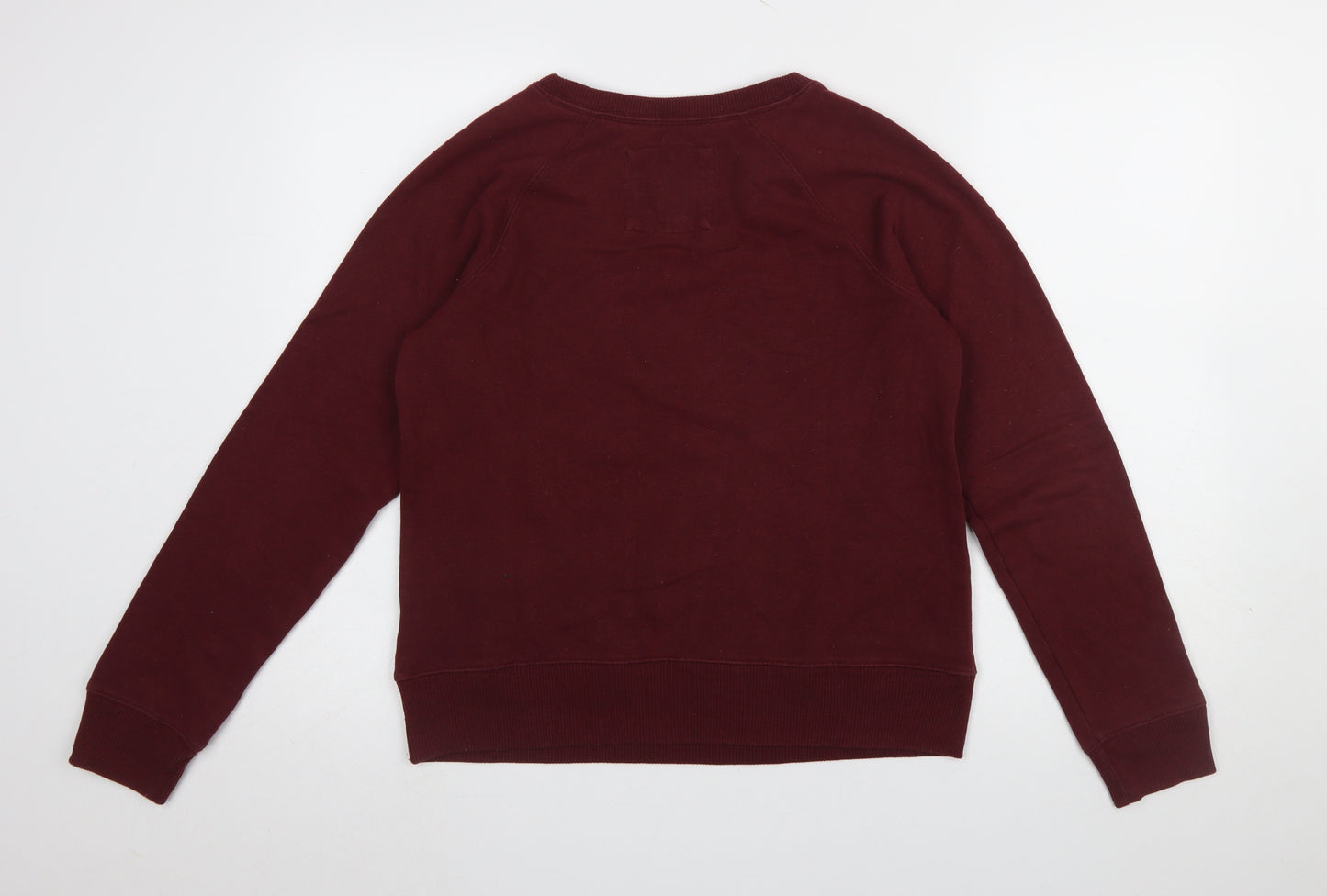 Abercrombie & Fitch Women's Burgundy Pullover Sweatshirt M Logo Cotton Blend
