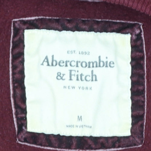 Abercrombie & Fitch Women's Burgundy Pullover Sweatshirt M Logo Cotton Blend