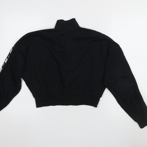 Nike Women's Black 1/4 Zip Sweatshirt Small Cotton Blend Logo Sportswear