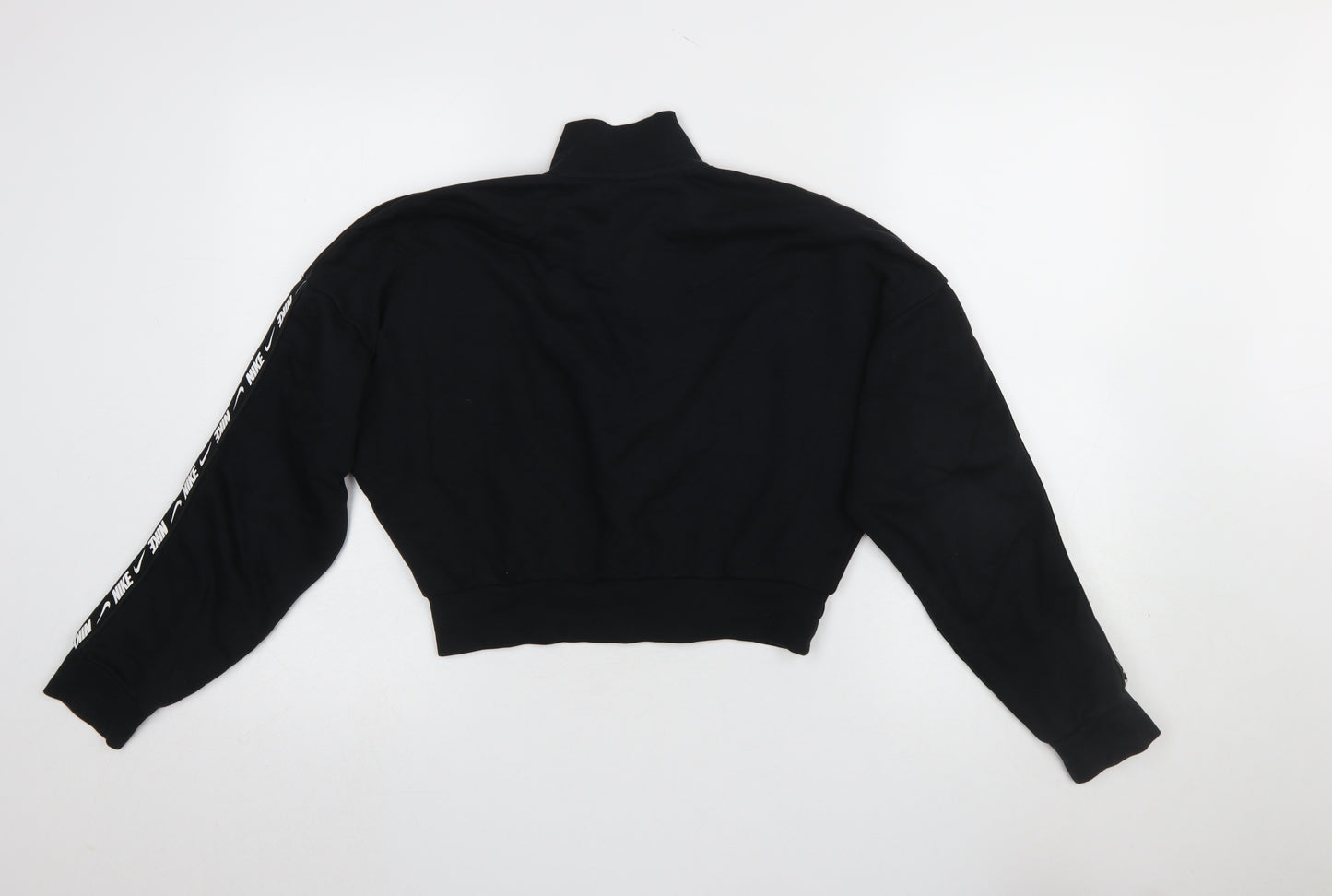 Nike Women's Black 1/4 Zip Sweatshirt Small Cotton Blend Logo Sportswear