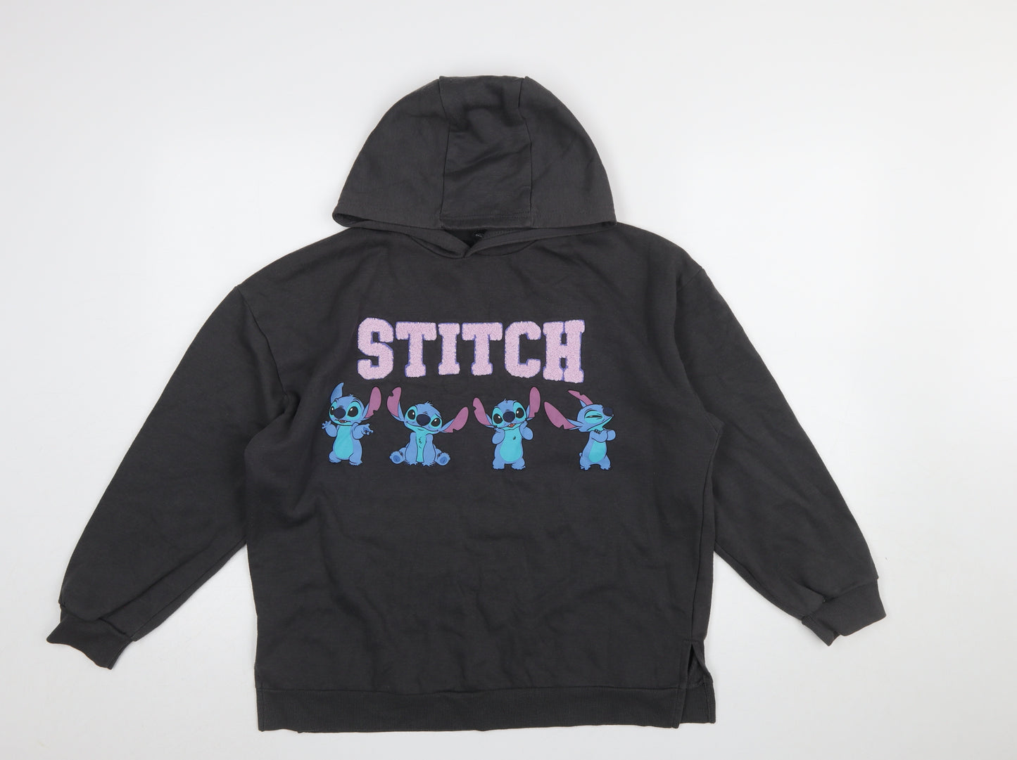 Disney Primark Girls Black Stitch Pullover Hoodie 12-13 Years