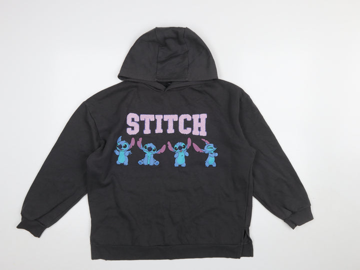 Disney Primark Girls Black Stitch Pullover Hoodie 12-13 Years