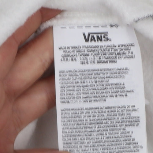 Vans Men's White Small Crew Neck Logo Pullover Sweatshirt