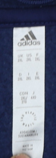 Adidas Men’s Blue 2XL Pullover Hoodie Fleece Sweatshirt