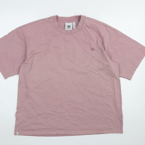 Adidas Womens Pink Organic Cotton Relaxed T-Shirt Size L