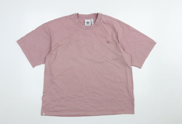 Adidas Womens Pink Organic Cotton Relaxed T-Shirt Size L