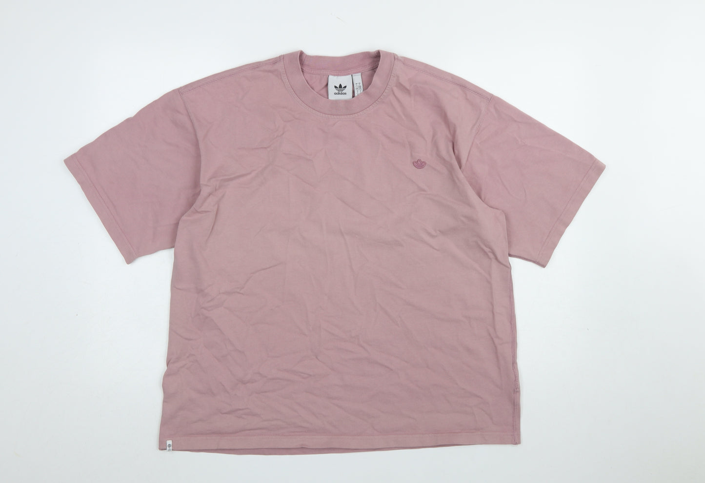Adidas Womens Pink Organic Cotton Relaxed T-Shirt Size L