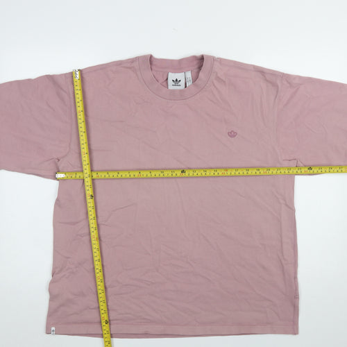 Adidas Womens Pink Organic Cotton Relaxed T-Shirt Size L